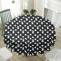 Polka Dot Rabbit Pattern Print Waterproof Round Tablecloth