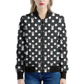 Polka Dot Rabbit Pattern Print Women's Bomber Jacket