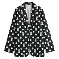Polka Dot Rabbit Pattern Print Women's Cotton Blazer