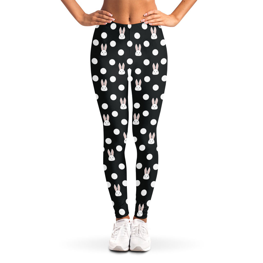 Polka Dot Rabbit Pattern Print Women's Leggings