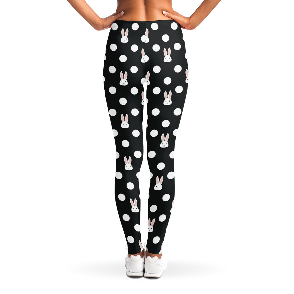 Polka Dot Rabbit Pattern Print Women's Leggings