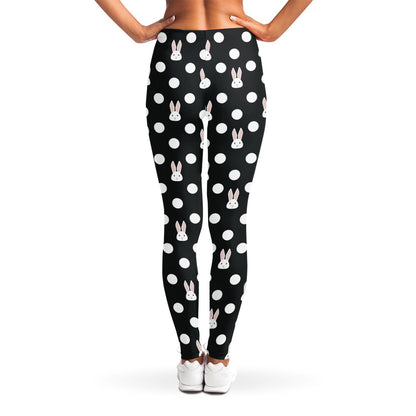 Polka Dot Rabbit Pattern Print Women's Leggings
