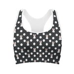 Polka Dot Rabbit Pattern Print Women's Sports Bra