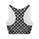 Polka Dot Rabbit Pattern Print Women's Sports Bra
