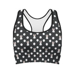 Polka Dot Rabbit Pattern Print Women's Sports Bra