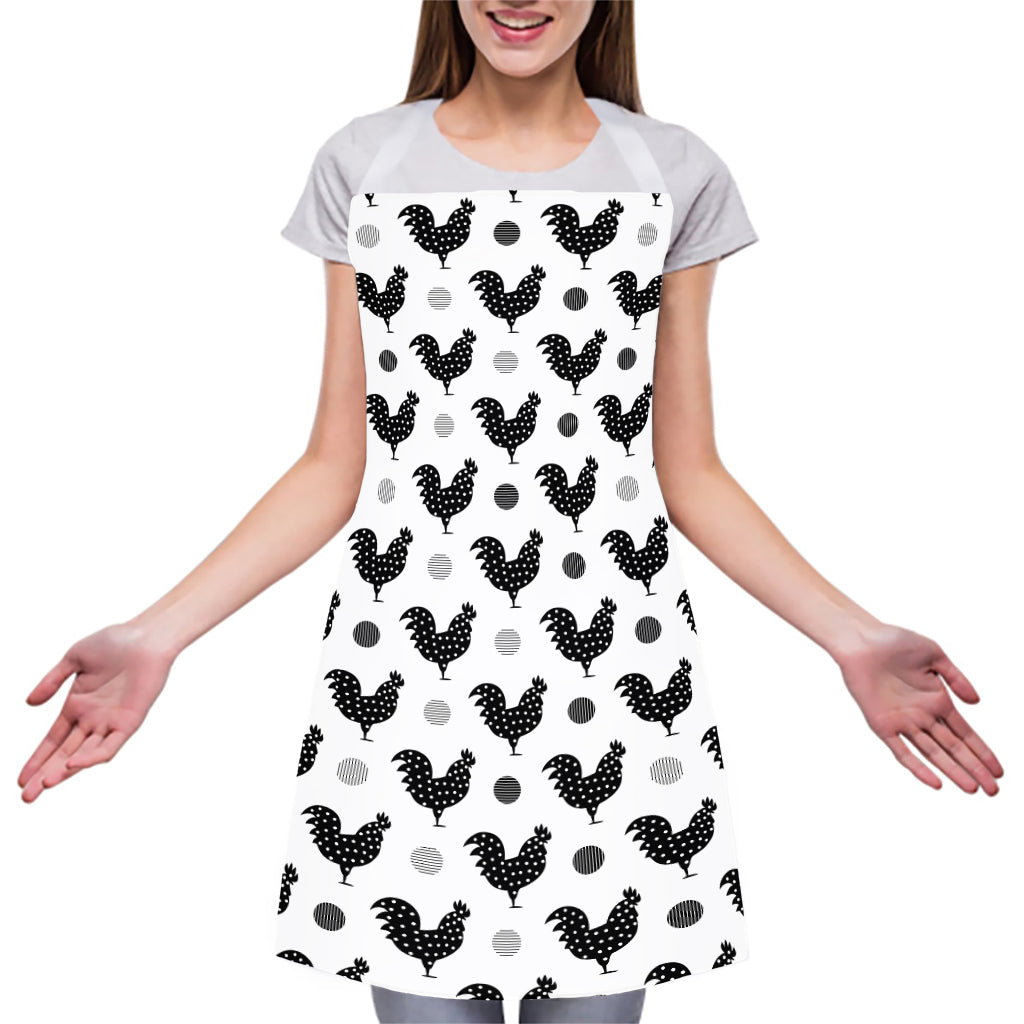 Polka Dot Rooster Pattern Print Adjustable Apron