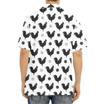 Polka Dot Rooster Pattern Print Aloha Shirt