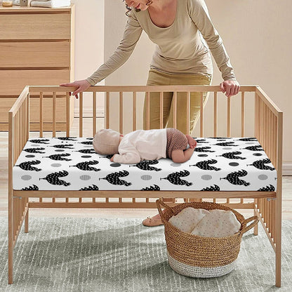 Polka Dot Rooster Pattern Print Baby Crib Sheet