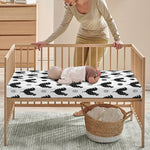 Polka Dot Rooster Pattern Print Baby Crib Sheet