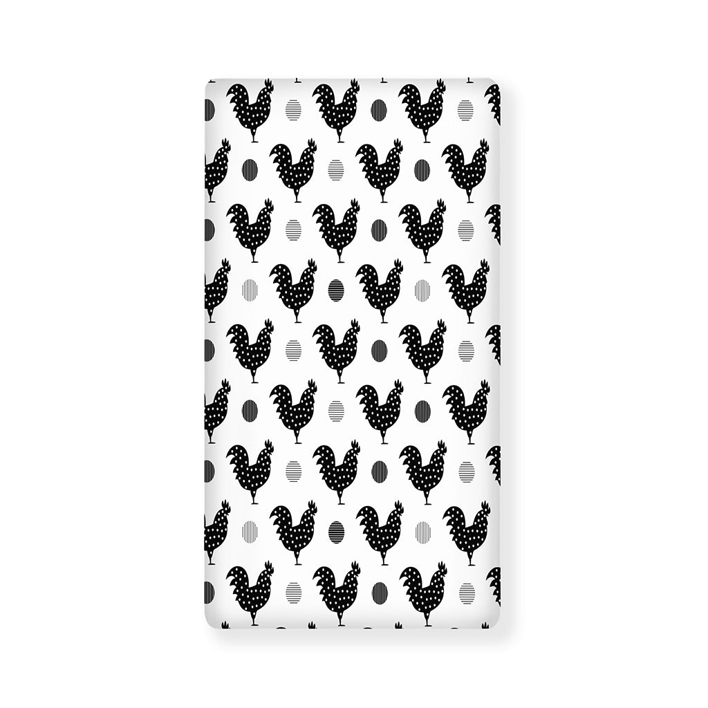 Polka Dot Rooster Pattern Print Baby Crib Sheet