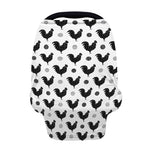 Polka Dot Rooster Pattern Print Baby Seat Cover
