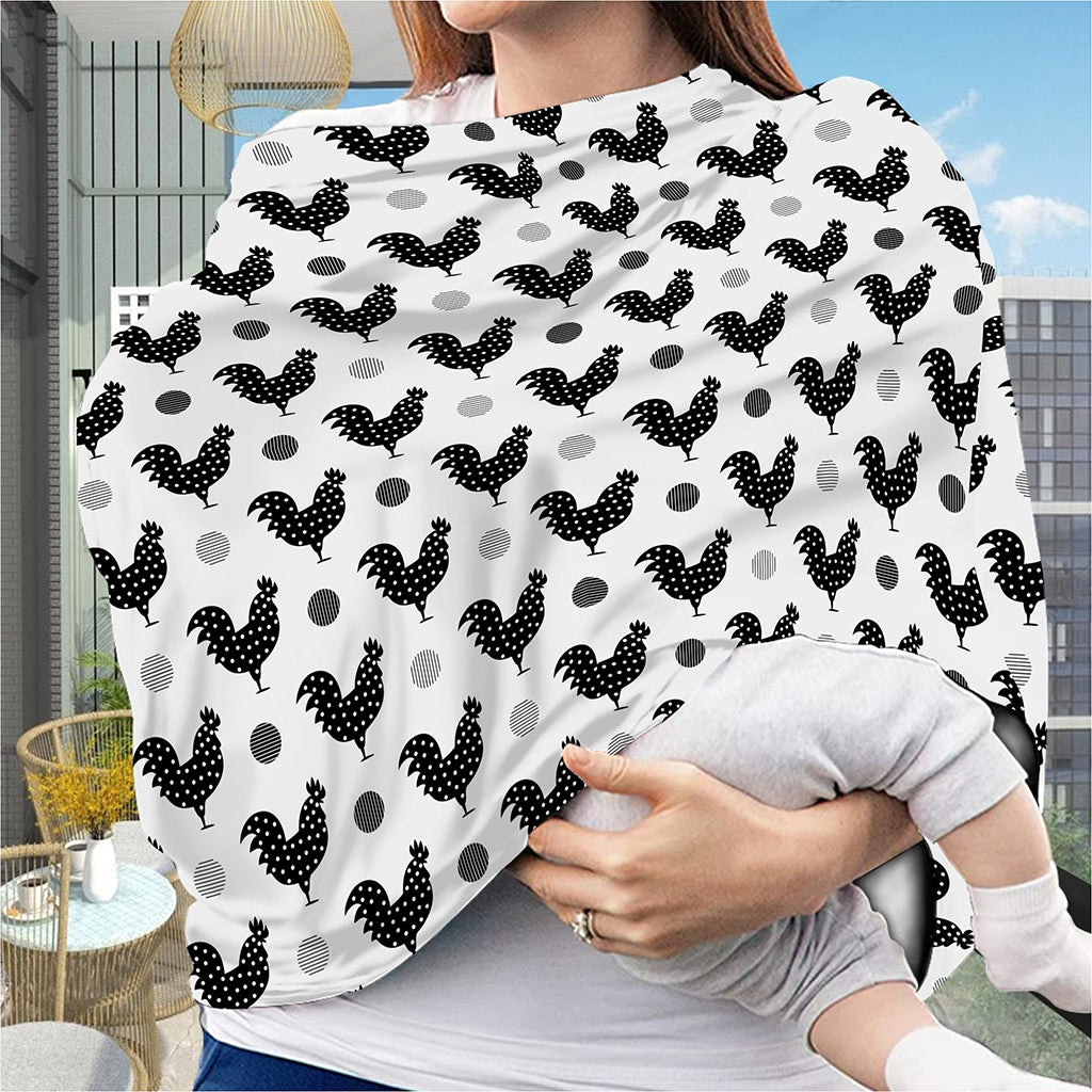 Polka Dot Rooster Pattern Print Baby Seat Cover