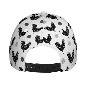 Polka Dot Rooster Pattern Print Baseball Cap