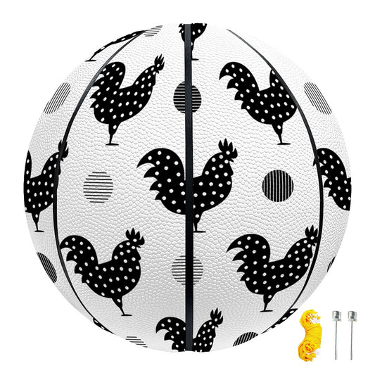 Polka Dot Rooster Pattern Print Basketball