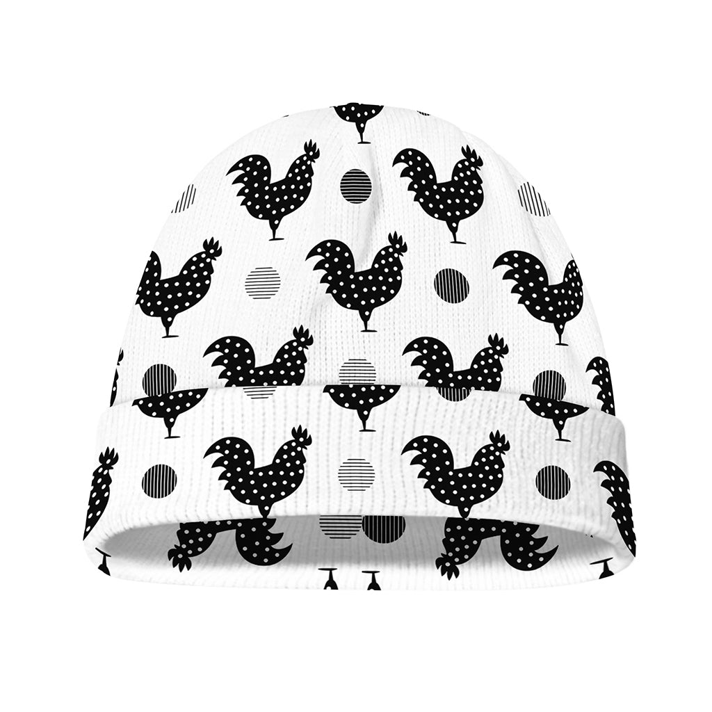 Polka Dot Rooster Pattern Print Beanie