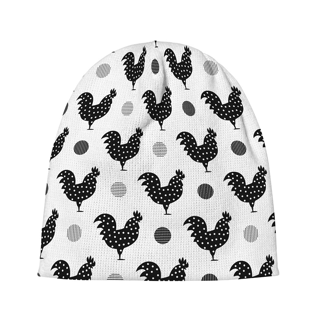 Polka Dot Rooster Pattern Print Beanie