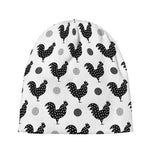 Polka Dot Rooster Pattern Print Beanie