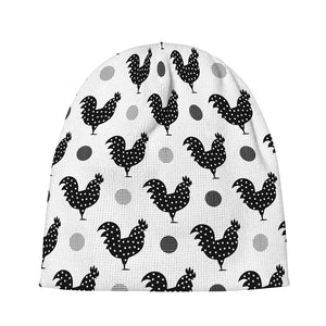 Polka Dot Rooster Pattern Print Beanie