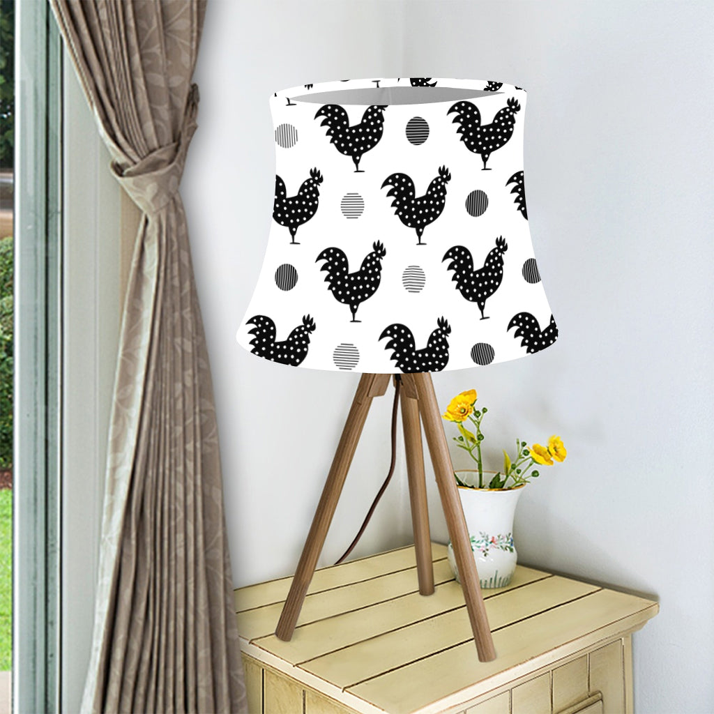 Polka Dot Rooster Pattern Print Bell Lamp Shade