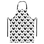 Polka Dot Rooster Pattern Print Bib Apron With Pocket