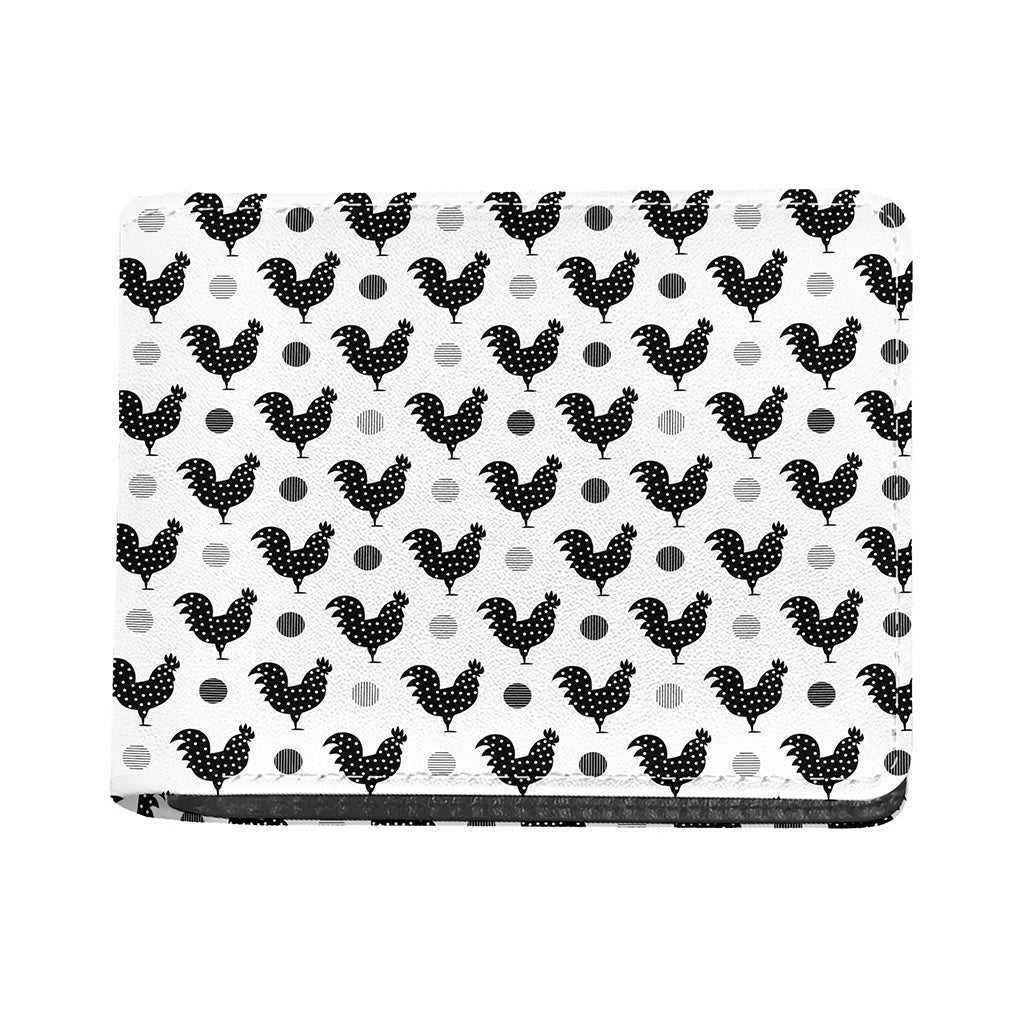 Polka Dot Rooster Pattern Print Bifold Wallet