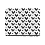 Polka Dot Rooster Pattern Print Bifold Wallet