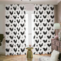 Polka Dot Rooster Pattern Print Dimout Pencil Pleat Curtains