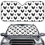 Polka Dot Rooster Pattern Print Car Windshield Sun Shade