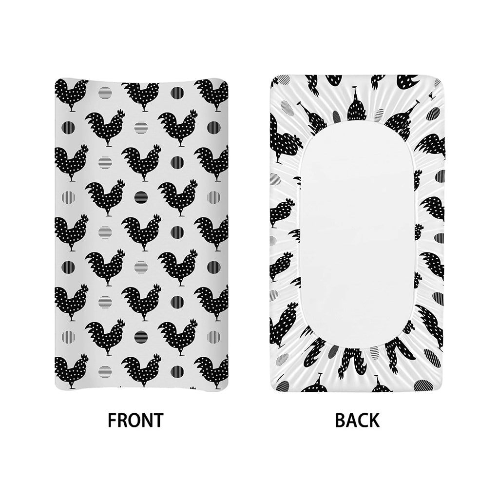 Polka Dot Rooster Pattern Print Changing Pad Cover