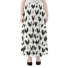 Polka Dot Rooster Pattern Print Chiffon Maxi Skirt