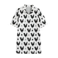 Polka Dot Rooster Pattern Print Cotton Hawaiian Shirt