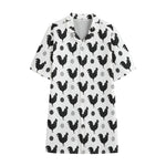 Polka Dot Rooster Pattern Print Cotton Hawaiian Shirt