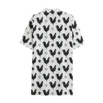 Polka Dot Rooster Pattern Print Cotton Hawaiian Shirt