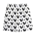 Polka Dot Rooster Pattern Print Cotton Shorts