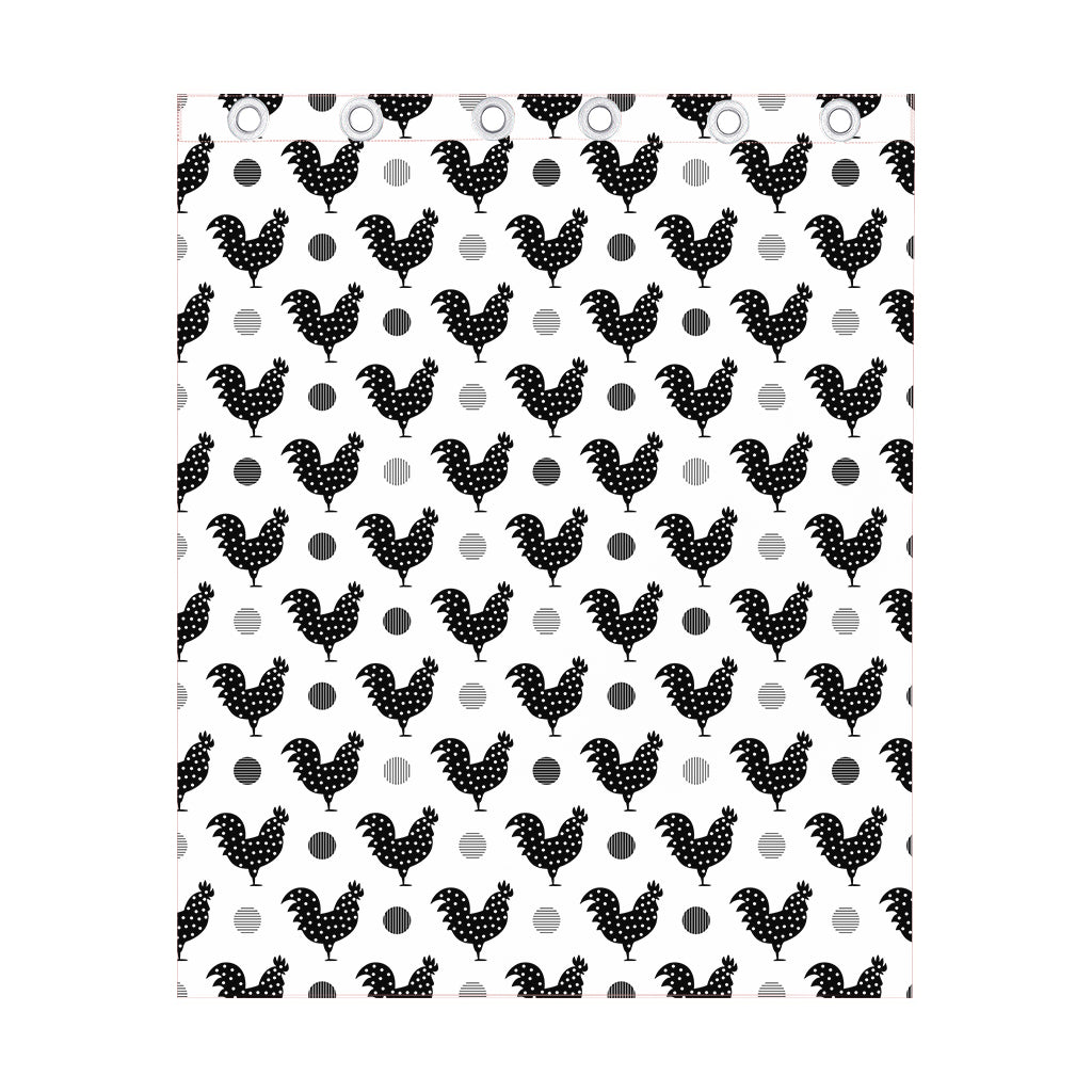 Polka Dot Rooster Pattern Print Curtain