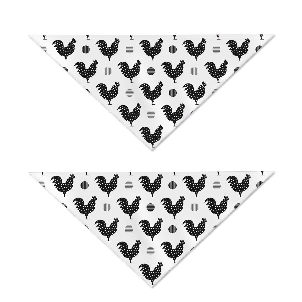 Polka Dot Rooster Pattern Print Dog Bandana