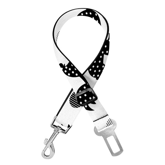 Polka Dot Rooster Pattern Print Dog Seat Belt