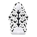 Polka Dot Rooster Pattern Print Dog Zip Up Hoodie