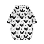 Polka Dot Rooster Pattern Print Dog Zip Up Hoodie
