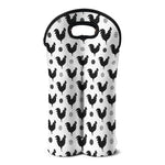 Polka Dot Rooster Pattern Print Double Neoprene Wine Tote