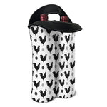 Polka Dot Rooster Pattern Print Double Neoprene Wine Tote