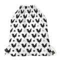 Polka Dot Rooster Pattern Print Drawstring Bag