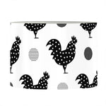 Polka Dot Rooster Pattern Print Drum Lamp Shade