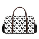 Polka Dot Rooster Pattern Print Duffle Bag