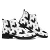 Polka Dot Rooster Pattern Print Flat Ankle Boots