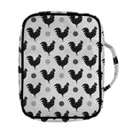 Polka Dot Rooster Pattern Print Front Pocket Bible Bag