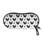 Polka Dot Rooster Pattern Print Glasses Case