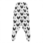 Polka Dot Rooster Pattern Print Hammer Pants