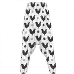Polka Dot Rooster Pattern Print Hammer Pants