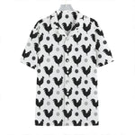 Polka Dot Rooster Pattern Print Hawaiian Shirt